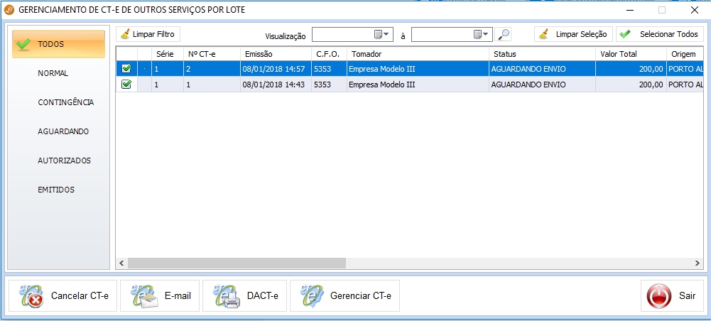 Gerenciamento por Lote